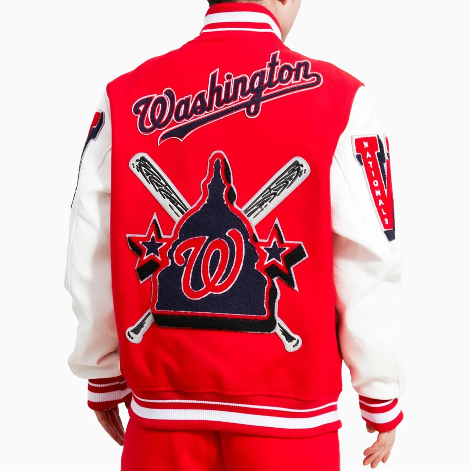 Men's Washington Nationals Logo Varsity Jacket