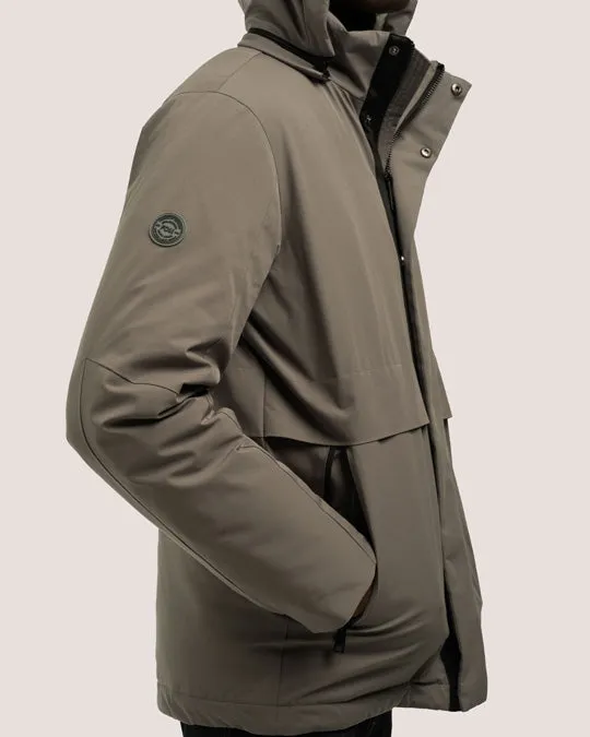 Mens Water Resistant Parka Jacket - Lichen Green