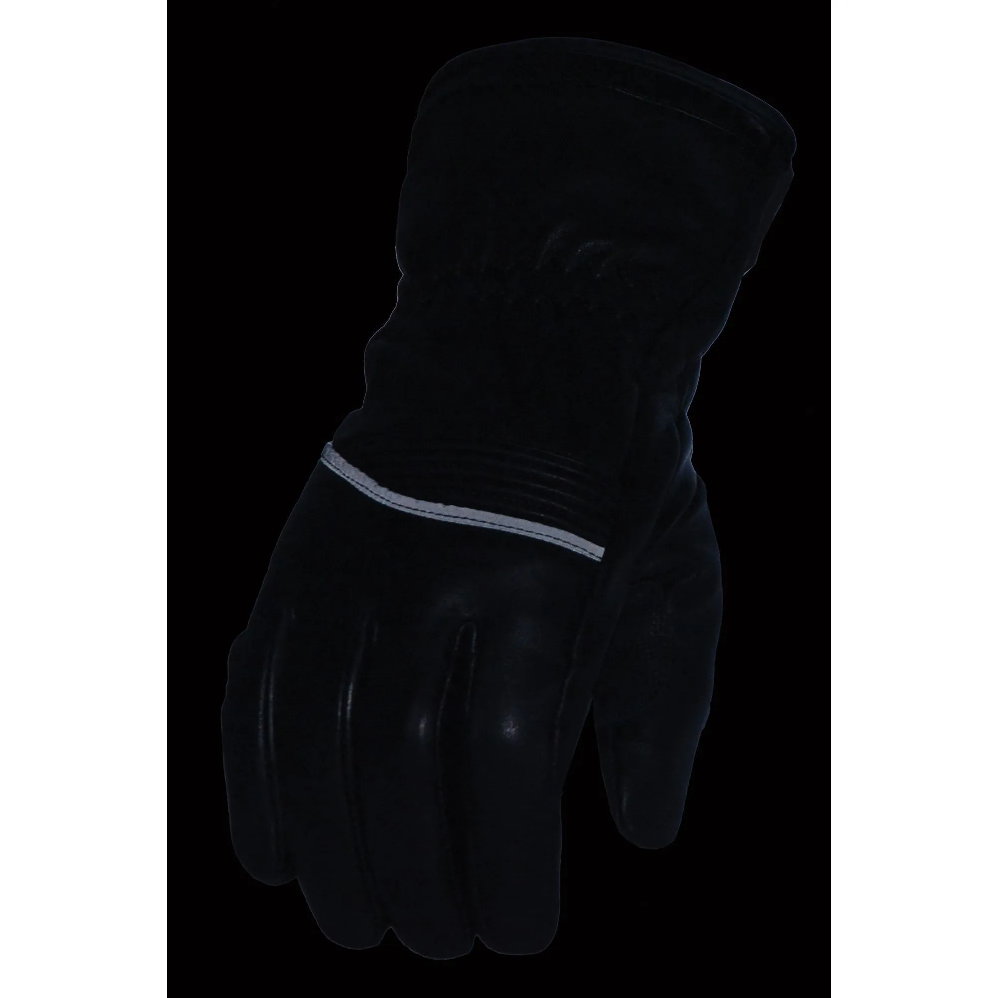 Men's Waterproof Gauntlet Glove w/ Flex Knuckle & Reflective Trim - Touch Screen Fingers