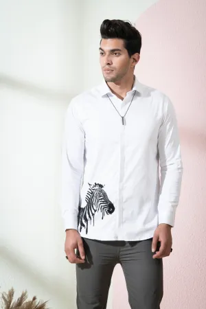 Men's White Color Stan Full Sleeves Shirt - Hilo Design