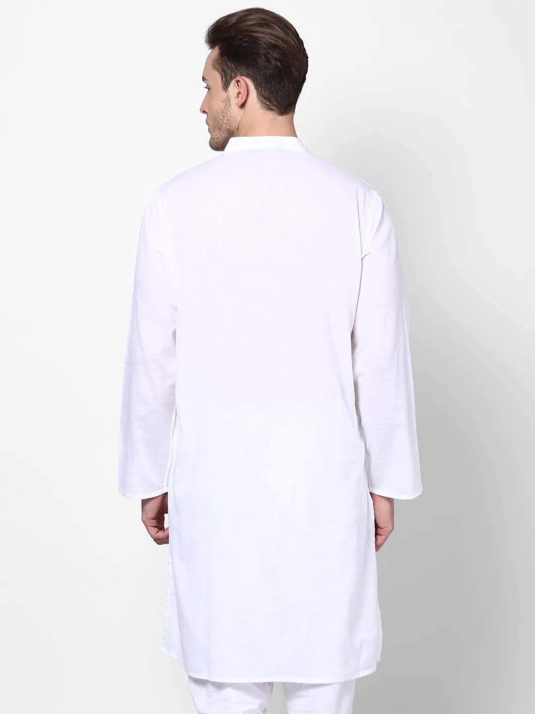 Men's White Pure Cotton Kurta - Even Apparels