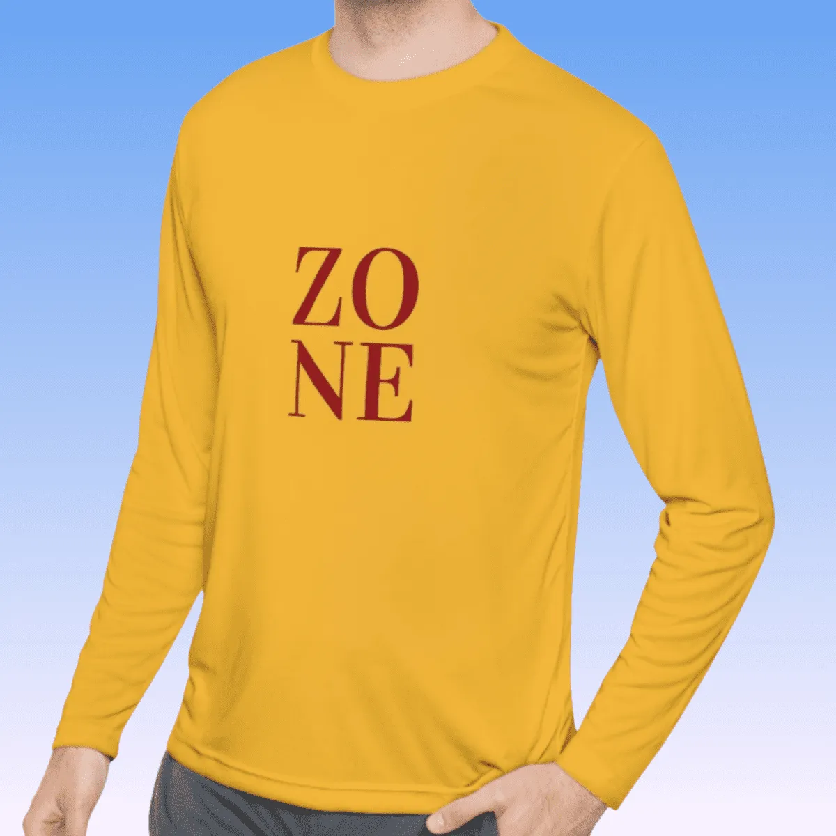 Men's Zone Red Long Sleeve Moisture-Wicking Tee