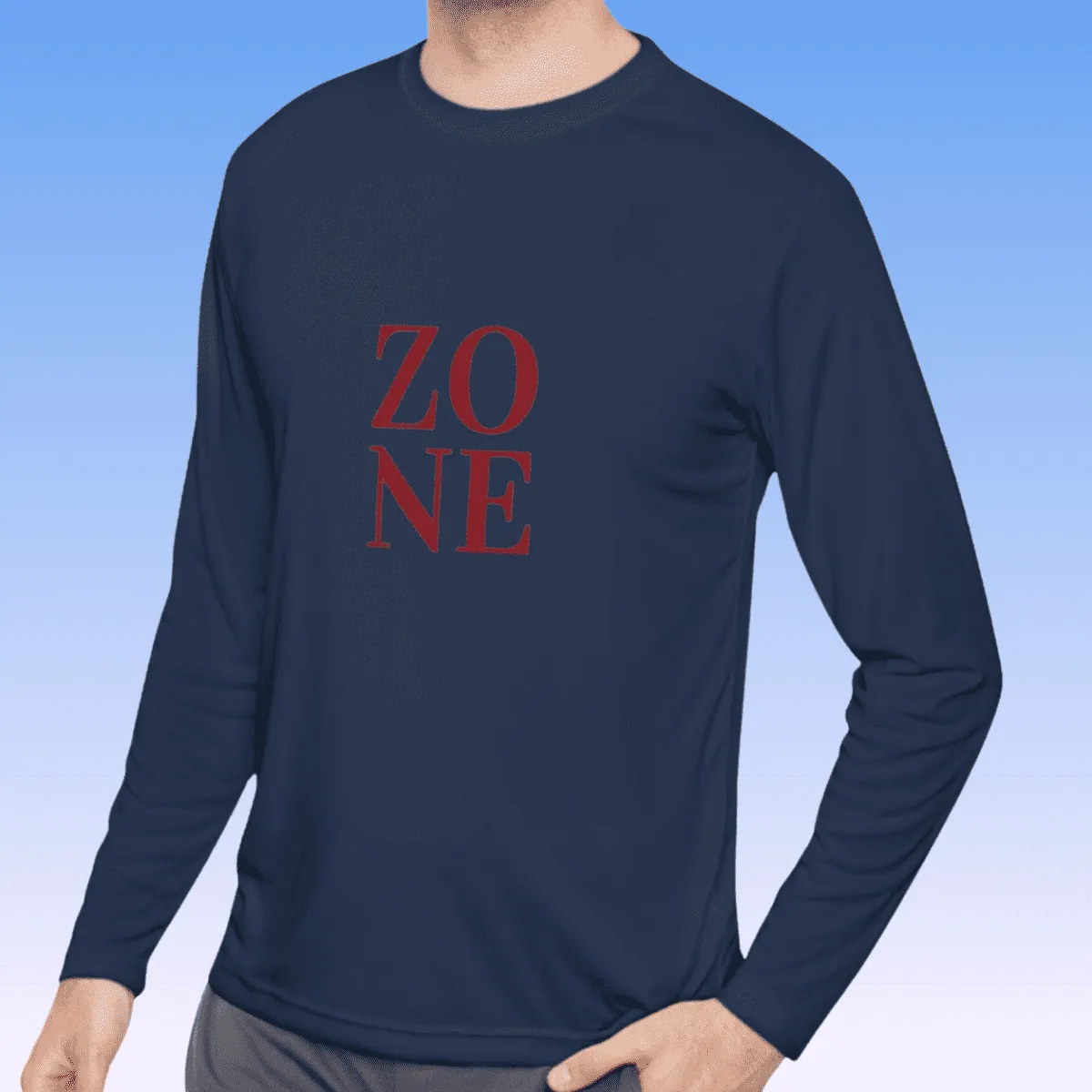 Men's Zone Red Long Sleeve Moisture-Wicking Tee