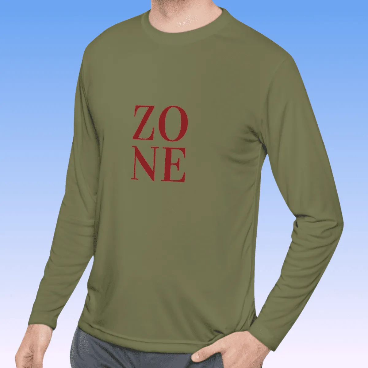 Men's Zone Red Long Sleeve Moisture-Wicking Tee