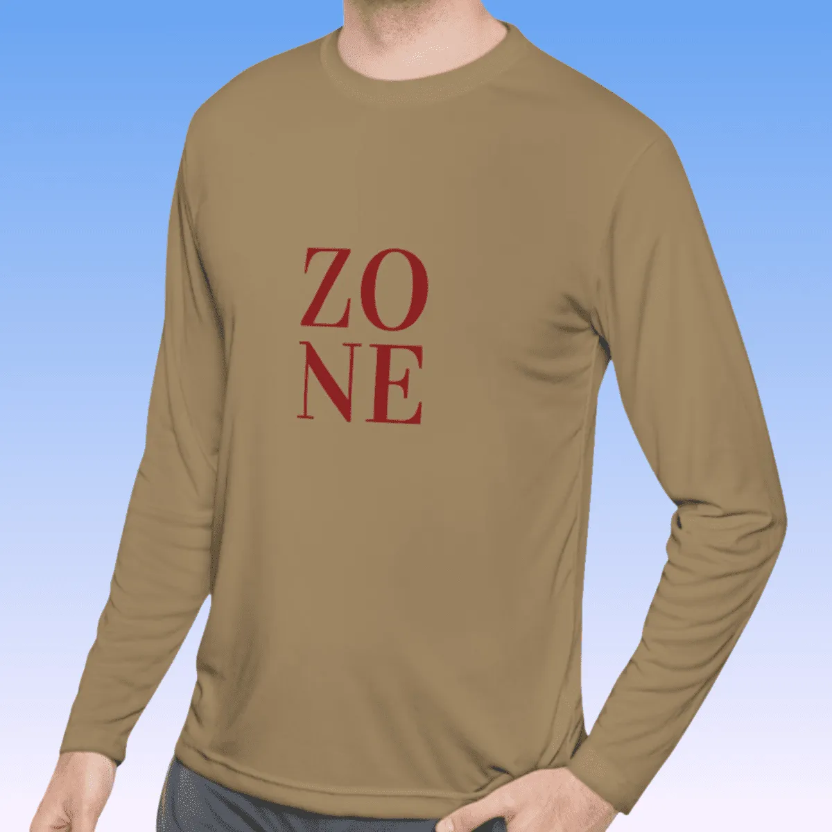 Men's Zone Red Long Sleeve Moisture-Wicking Tee