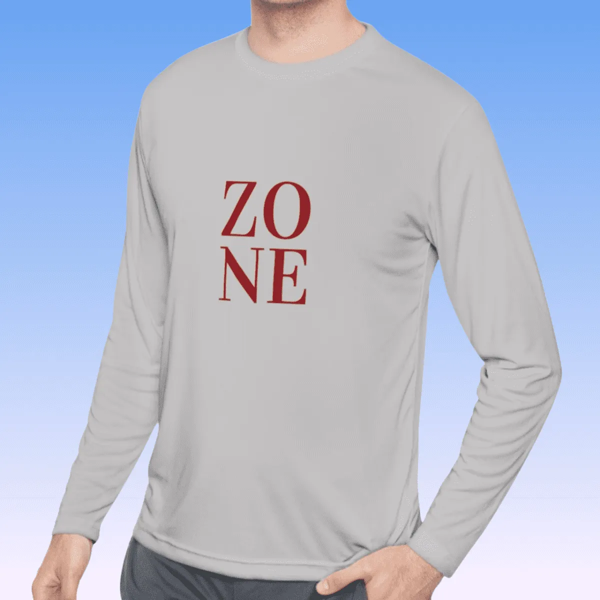 Men's Zone Red Long Sleeve Moisture-Wicking Tee