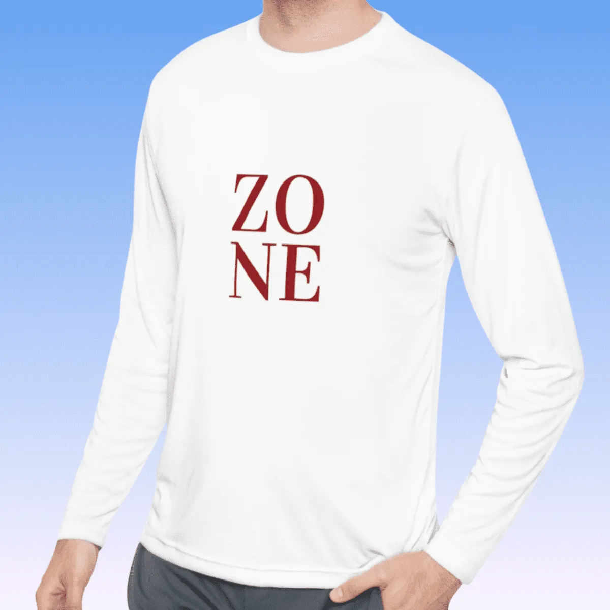 Men's Zone Red Long Sleeve Moisture-Wicking Tee