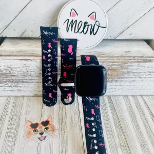 Meow Print Silicone Band For Fitbit Versa 1/2