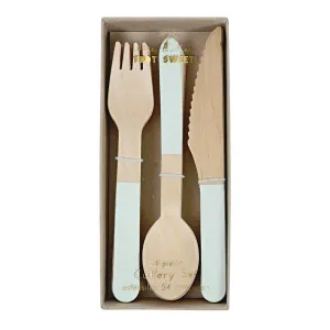 Meri Meri Wooden Cutlery Set Mint