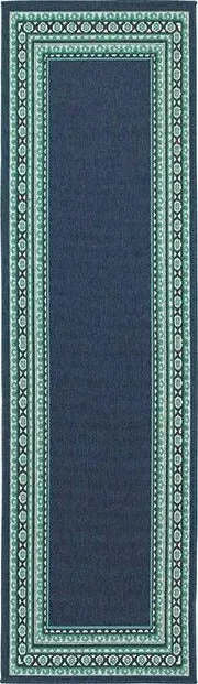 Meridian 9650B Navy/ Green Rug