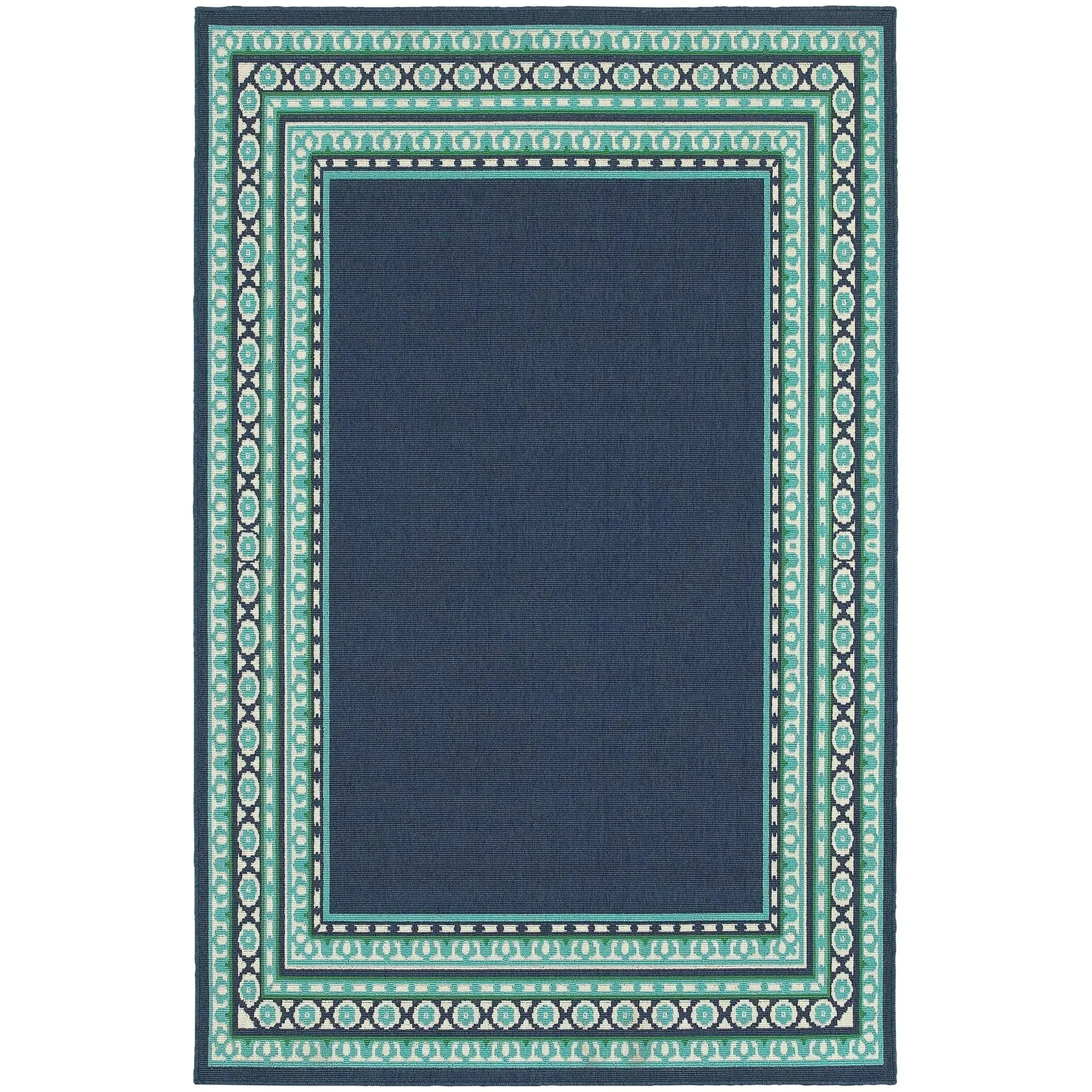 Meridian 9650B Navy/ Green Rug