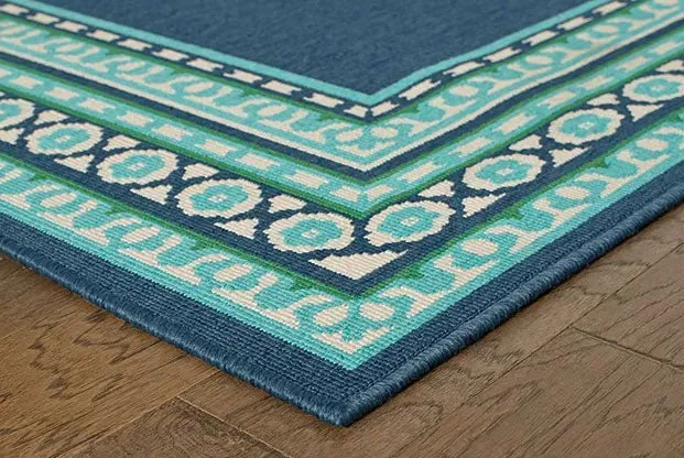 Meridian 9650B Navy/ Green Rug