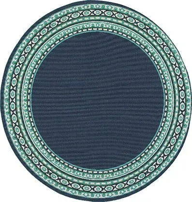 Meridian 9650B Navy/ Green Rug