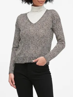 Merino Boxy Sweater in Leopard Print