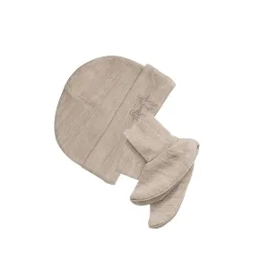 Merino Kids Bootie & Hat Set - Natural