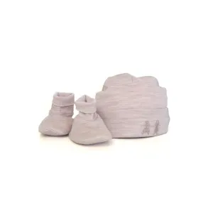 Merino Kids Cocooi Beanie   Bootie Set - Misty Rose