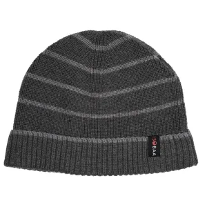 Merino Stripe Beanie (Smoke/Charcoal)