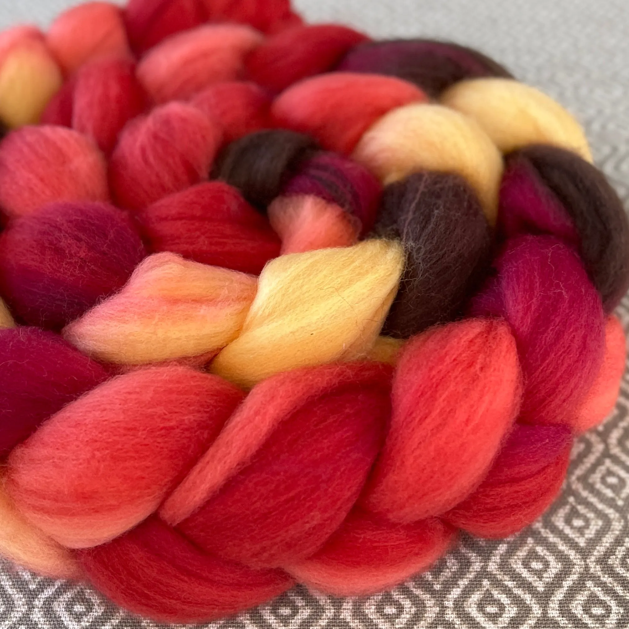 Merino Superfine Roving - OOAK - Embers