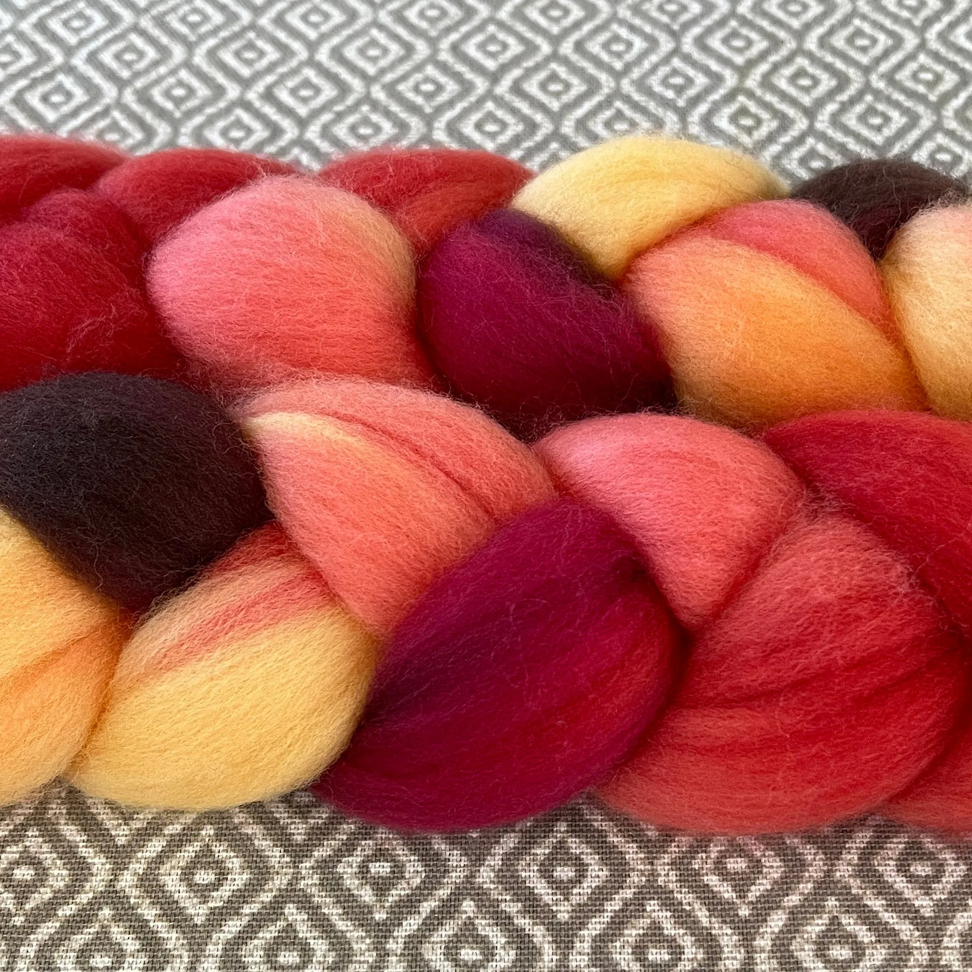 Merino Superfine Roving - OOAK - Embers