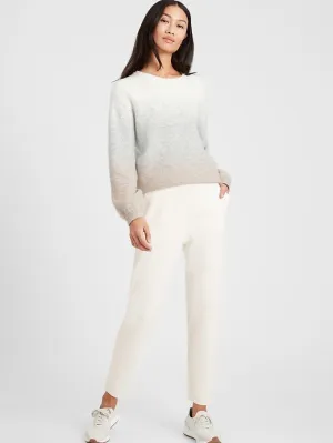 Merino Sweater Jogger in Ivory White