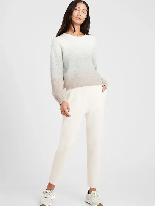 Merino Sweater Jogger in Ivory White