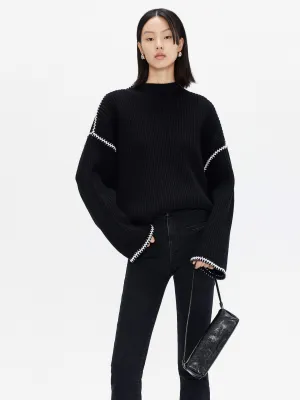 Merino Wool Contrast Sweater