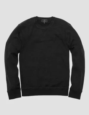 Merino Wool Crewneck Sweater in Almost Black