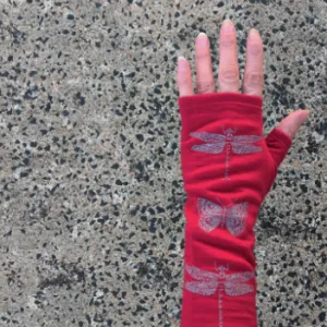 Merino Wool Gloves - Red Dragonfly