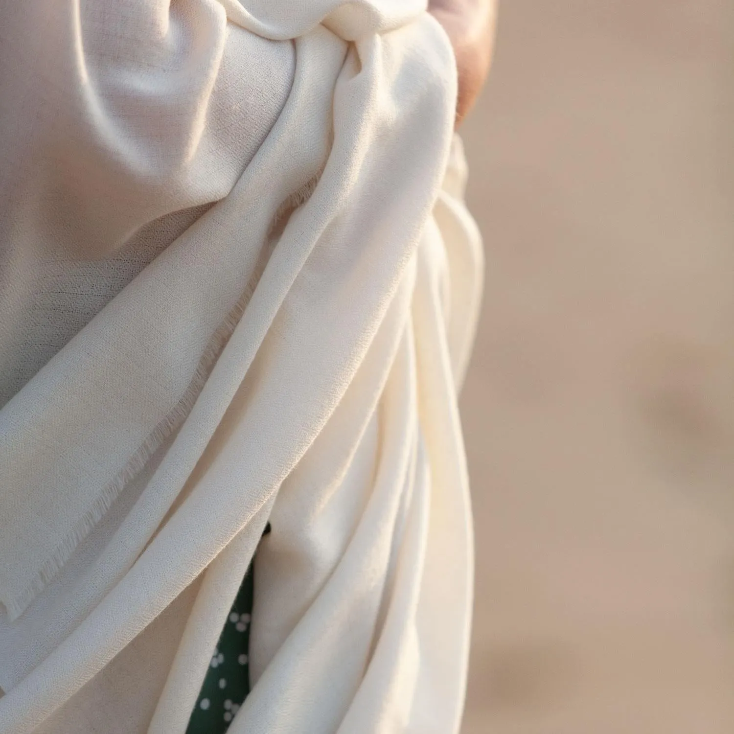 Merino Wool Shawl Ivory