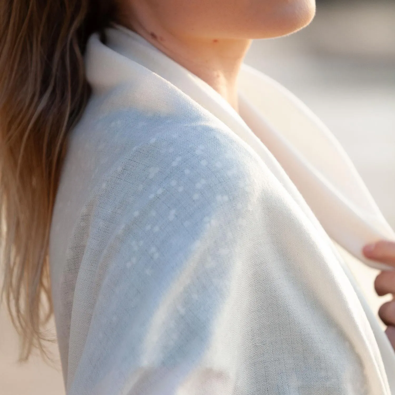 Merino Wool Shawl Ivory