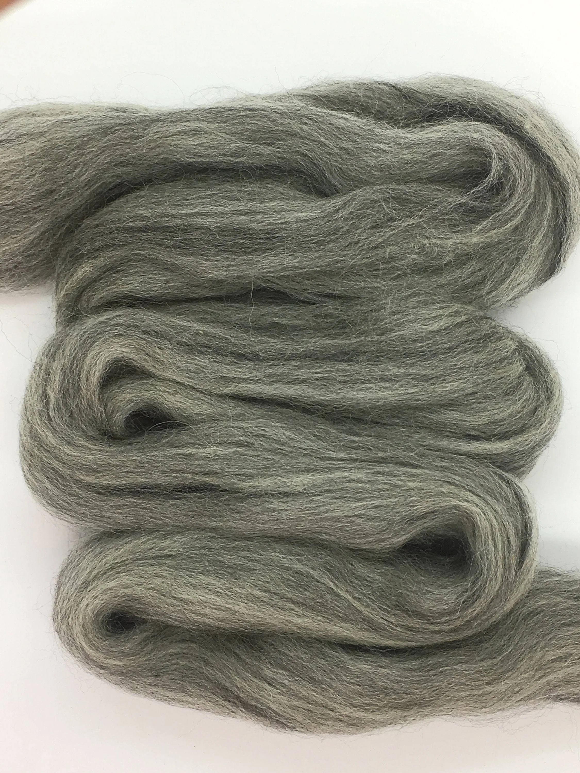 Merino Wool Top Roving Fiber Gray Blend