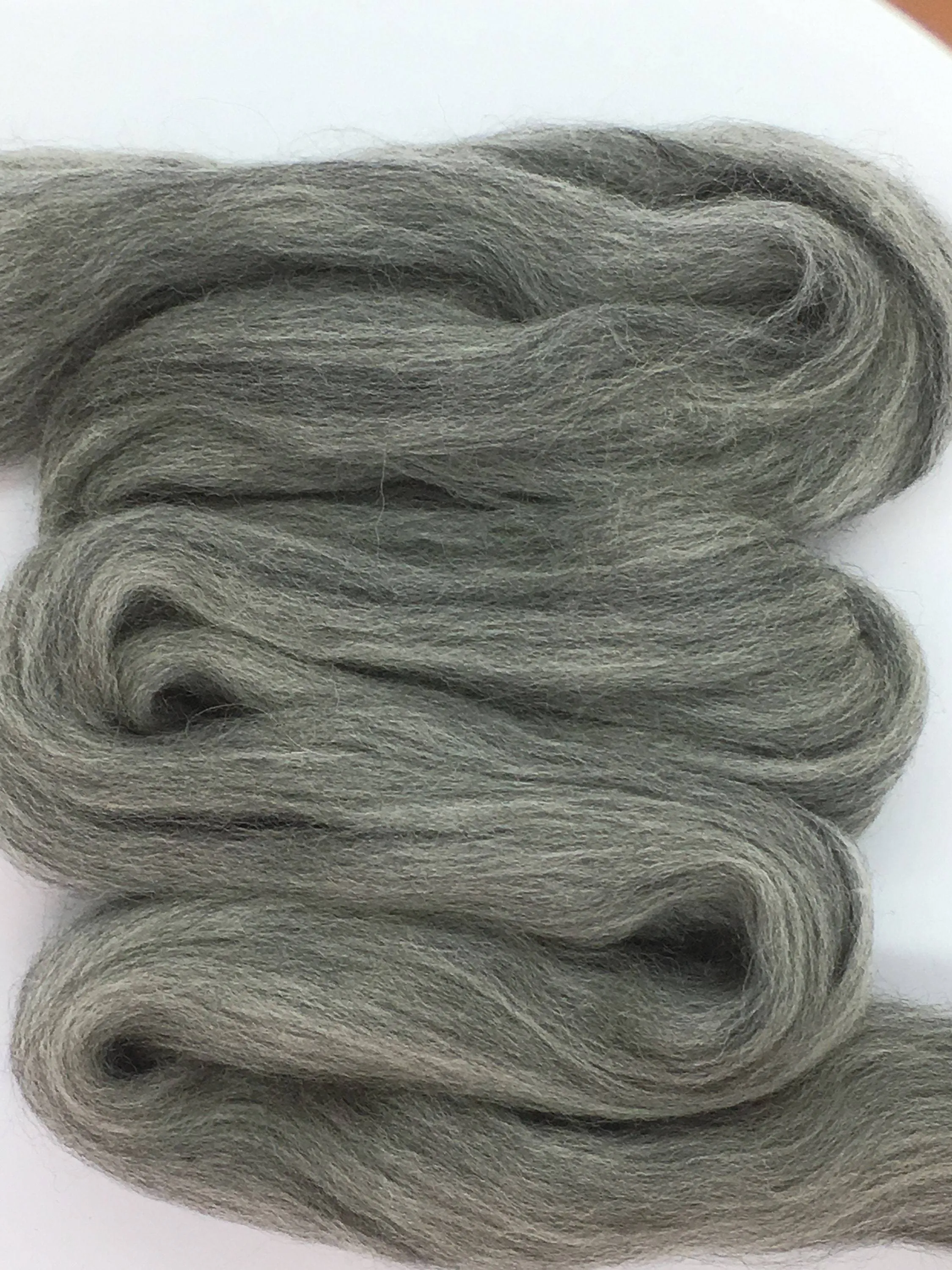 Merino Wool Top Roving Fiber Gray Blend