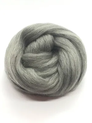 Merino Wool Top Roving Fiber Gray Blend