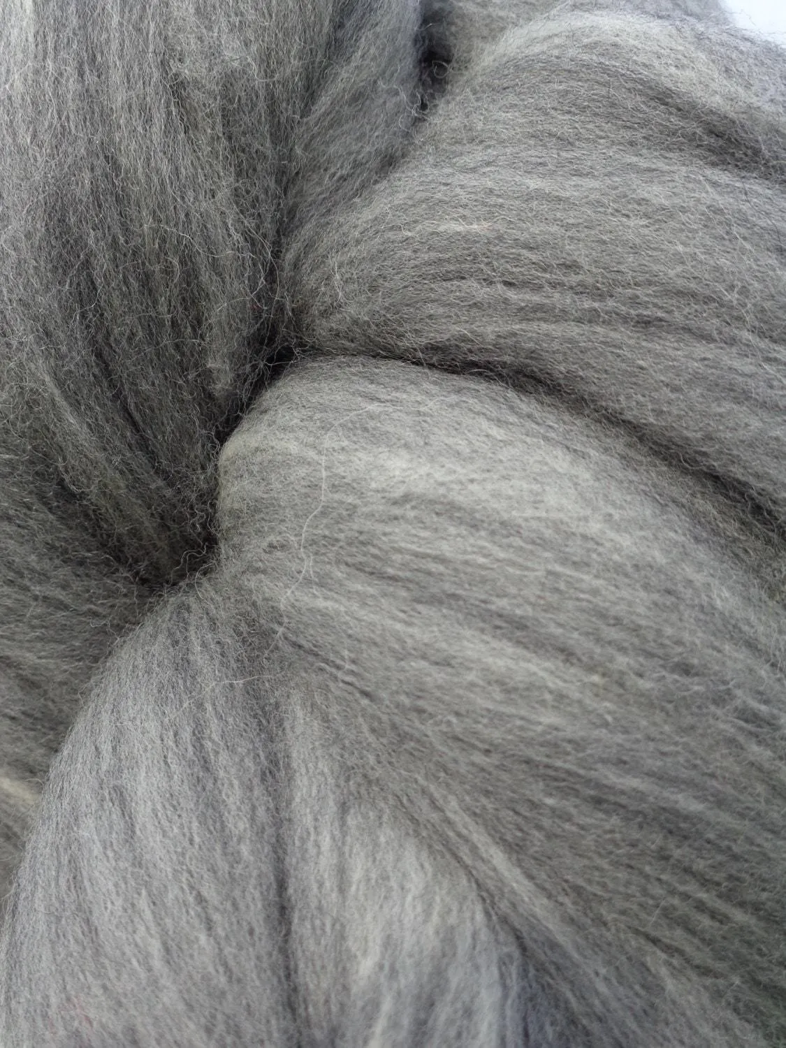 Merino Wool Top Roving Fiber Gray Blend