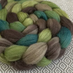 Merino Yak Silk Roving - Moss - OOAK