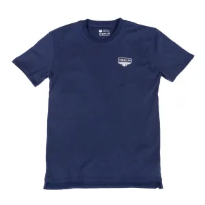 Merlin Truro Signature Organic Cotton Tee T-Shirt Navy Blue