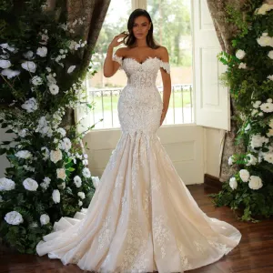 Mermaid Elegant Wedding Dress Sweetheart Off The Shoulder Bridan Dress