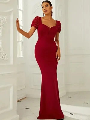 Mermaid Sweetheart Formal Maxi Red Evening Dress XH2204