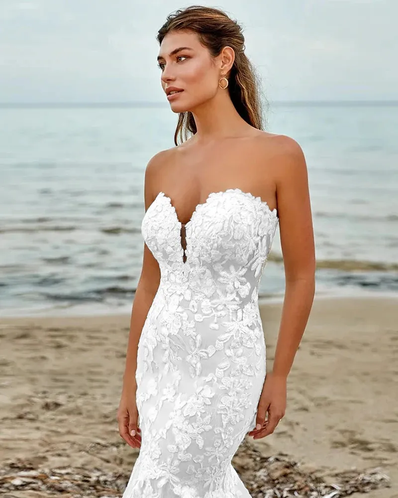 Mermaid Wedding Dress Sweetheart Neck Fashion Off the Shoulder Luxury Bridal Gown