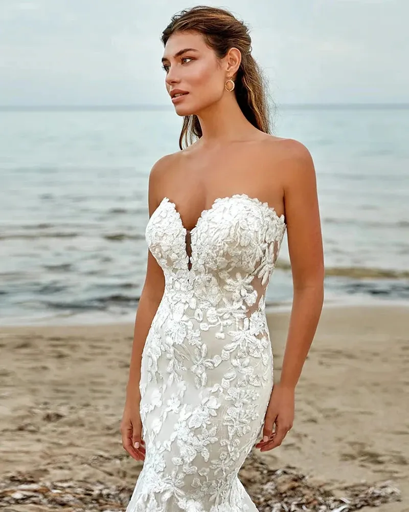 Mermaid Wedding Dress Sweetheart Neck Fashion Off the Shoulder Luxury Bridal Gown