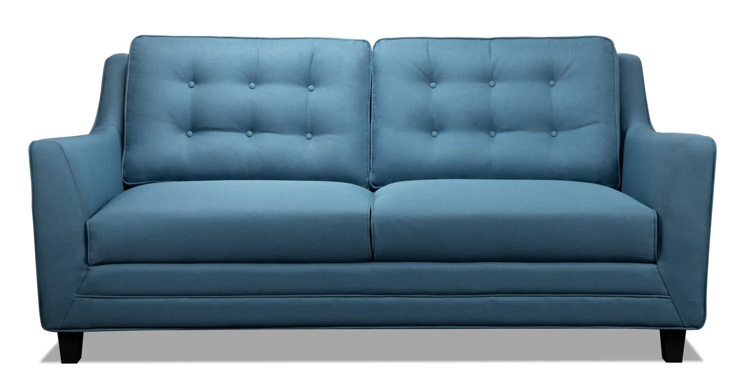 Merrigan Linen-Look Fabric Sofa - Blue