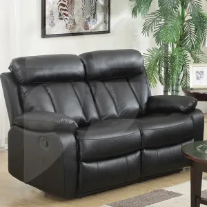 Merrion Faux Leather Black 2 Seater Sofa