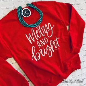 Merry & Bright Red Sweatshirt