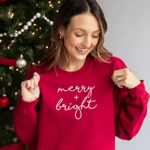 Merry   Bright Custom Embroidered Gemma Sweatshirt