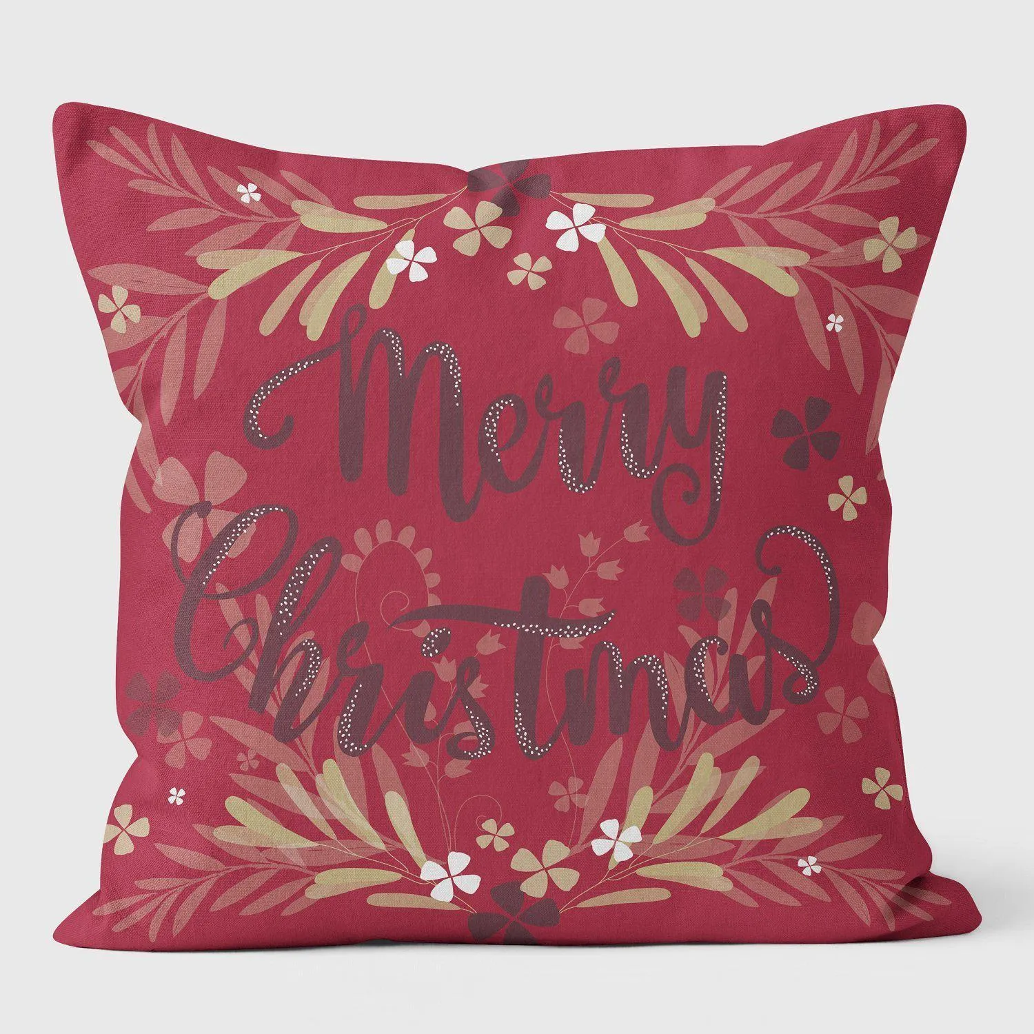 Merry Christmas Red II Cushion - Christmas Seasonal Cushion