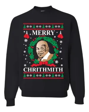 Merry Chrithmith Mike Tyson Unisex Ugly Christmas Crewneck Graphic Sweatshirt