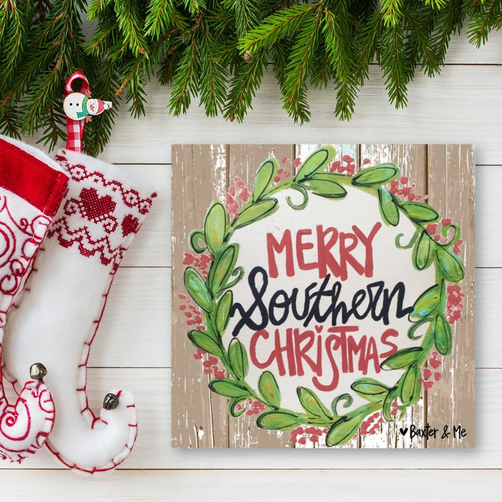 Merry Southern Christmas - Wrapped Canvas