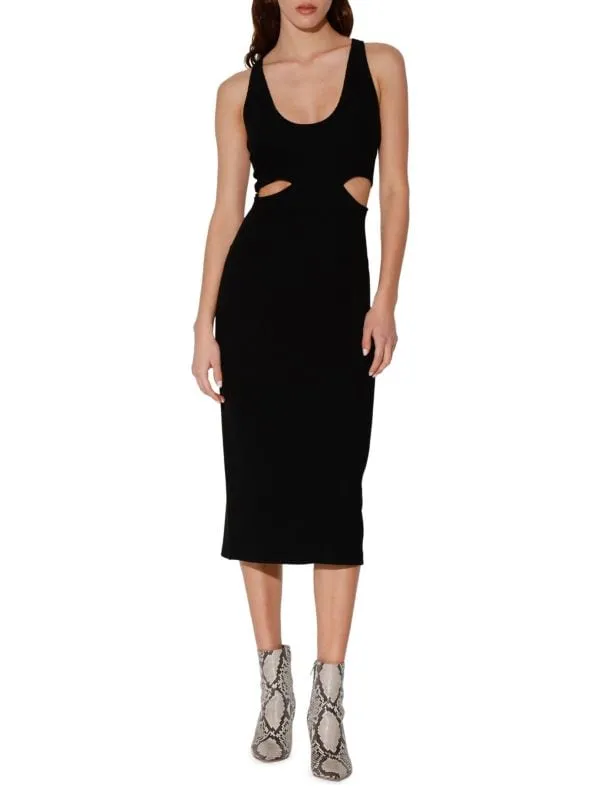 Merryn Walter Baker Black Bodycon Midi Dress