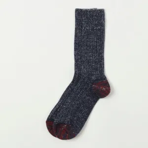 Merz b. Schwanen W72 Merino Wool Socks - Ink Blue/Nature