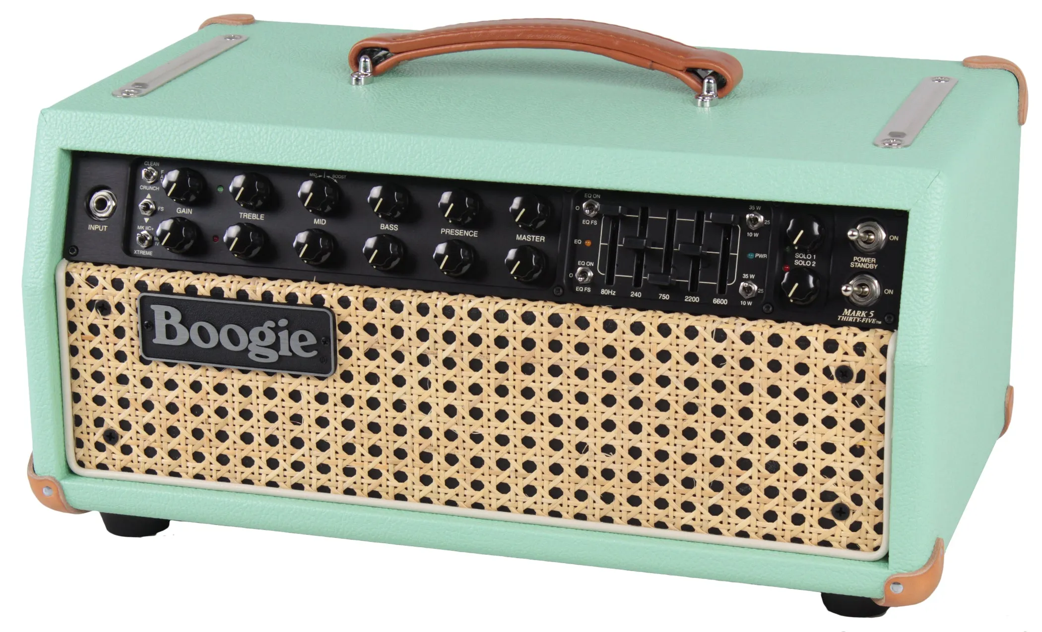 Mesa Boogie Mark Five 35 Head, 1x12 Boogie Widebody Cab, Custom Surf Green, Wicker